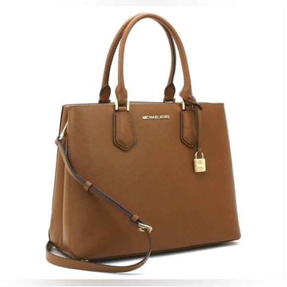 Michael Kors Bedford Legacy Medium Top-Zip Satchel Tote – Luggage Brown - Picture 1 of 9